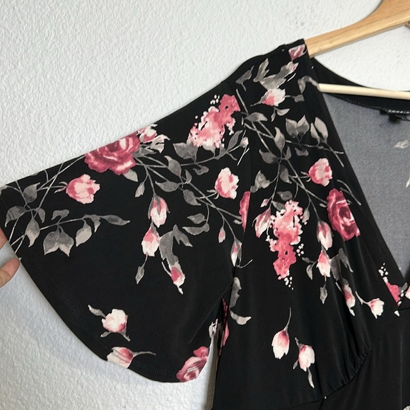 Torrid Black Floral Jersey Knit Skater Dress Womens Plus Size 2X Fit Flare Party - Picture 3 of 13